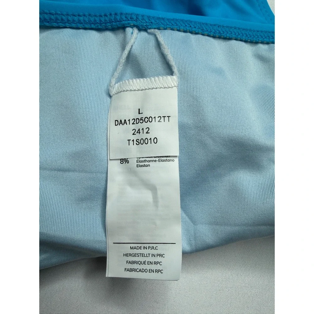 Cupshe Bright Blue Ruffle Sleeve Tankini Set High Waisted Ruched Swimsuit L